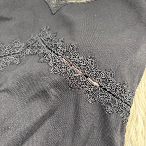 Y2K 90's Miss Sixty Women's XS Black Lace Trim Empire Babydoll Tank Goth Vamp - Picture 3 of 7